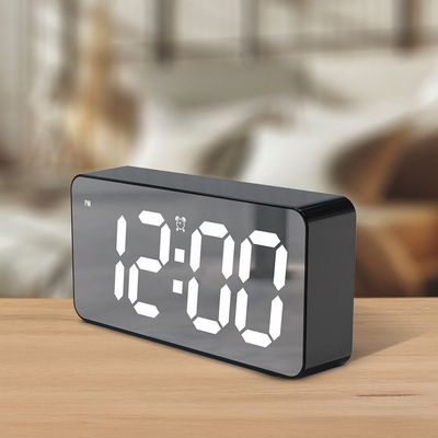 Sazwa LED Alarm Clock with Thermometer & Calendar Black 19.4x4.2x9.8Cm 