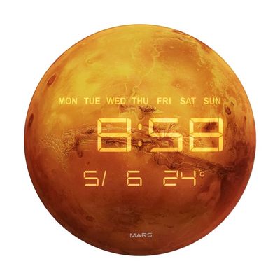 Cambridge Moon Led Digital Wall Clock
 32X32X3.2Cm Blue