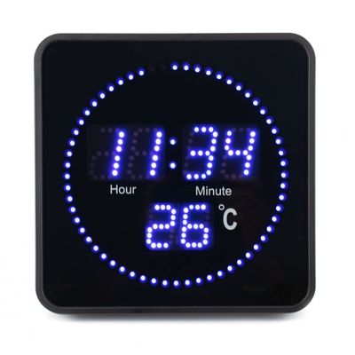 Cambridge Led Movement  Wall Clock
 20.2X20.2X3.4Cm Black