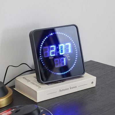 Cambridge Led Movement  Wall Clock
 20.2X20.2X3.4Cm Black