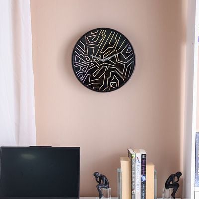 Cambridge Abstract Wall Clock - Black - 30x30x4.5 cm 