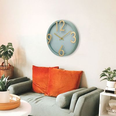 Cambridge Minimalist Mint  Wall Clock
 30X30X4.5Cm Green