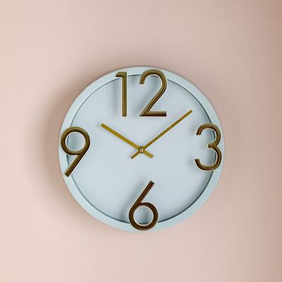 Cambridge Minimalist Wall Clock - Mint Green - 30x30x4.5 cm 