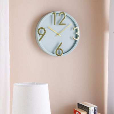 Cambridge Minimalist Wall Clock - Mint Green - 30x30x4.5 cm 