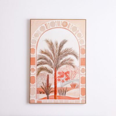 Afreen Palm Tree In Jharokha Canvas Print 80X120X3.8Cm