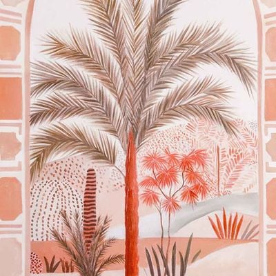 Afreen Palm Tree In Jharokha Canvas Print 80X120X3.8Cm