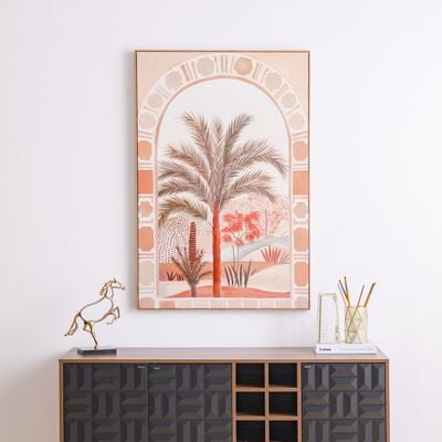 Afreen Palm Tree In Jharokha Canvas Print 80X120X3.8Cm