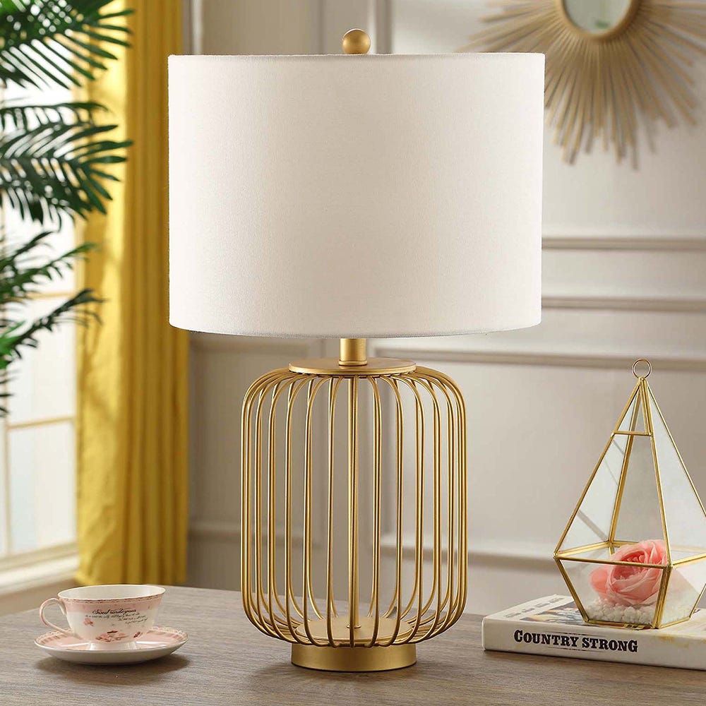 Linen table store lamp