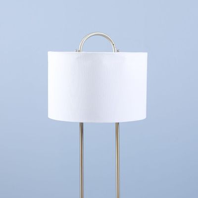 Nicholas Metal & Glass Floor Lamp White Marble+Brushed Gold