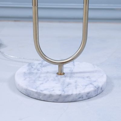 Nicholas Metal & Glass Floor Lamp White Marble+Brushed Gold