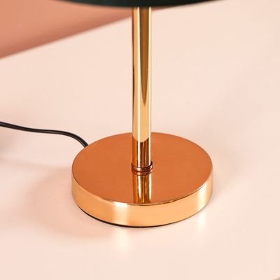 Easton Metal Table Lamp With Velevet Shade Turquoise Green 25X40.5Cm 41021-2