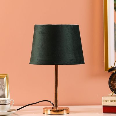 Easton Metal Table Lamp With Velevet Shade Turquoise Green 25X40.5Cm 41021-2