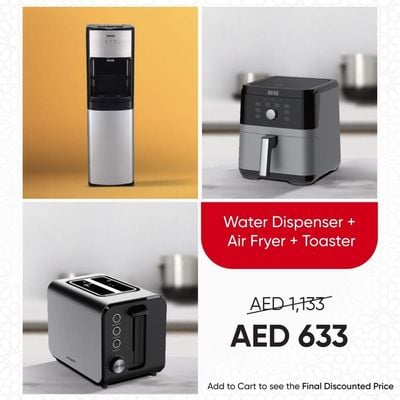 Milano Free Standing Water Dispenser + Air Fryer + Toaster Combo