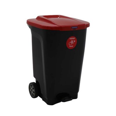 Tramontina T-Force Garbage Bin Wheel Black/Red 100L - 92815409
