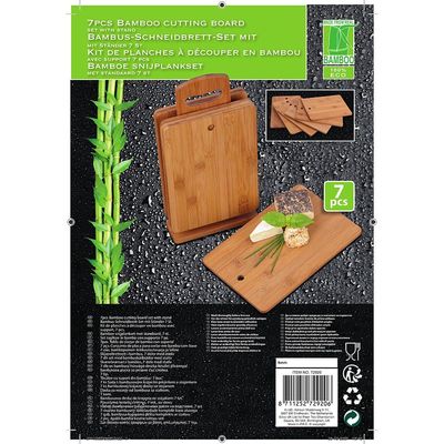 7 Pcs Bamboo Cutting Board & Stand