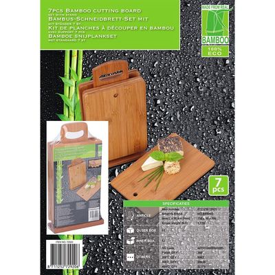 7 Pcs Bamboo Cutting Board & Stand