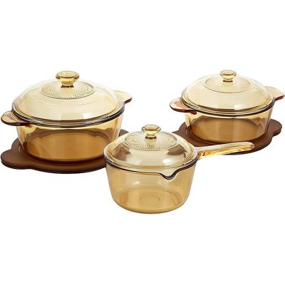 Vision 6Pc Saucepan/Versapot Set (1L Covered Sauce Pan, 1.25L & 2.25 L Covered Versapot) Vs-338 - 4118368