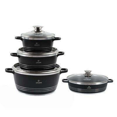 Life Smile 8PCS Classic Cookware Set 20x24x28 CM