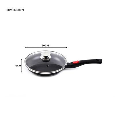 Life Smile Frying Pan 20 Cm W/ Lid -2F20Bb