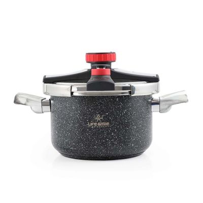 Life Smile Granite Coated Steel Grey Pressure Cooker 10Ltr Zds-10M-B