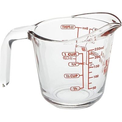 Anchor Hockingopen-Handle Measuring Cup W/ Red Dec.-55175Ahg18 - 4013908