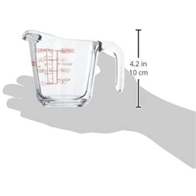 Anchor Hockingopen-Handle Measuring Cup W/ Red Dec.-55175Ahg18 - 4013908