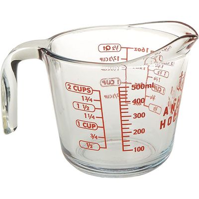 Anchor Hocking Open-Handle Measuring Cup W/ Red Dec. -55177Ahg18 - 4013909