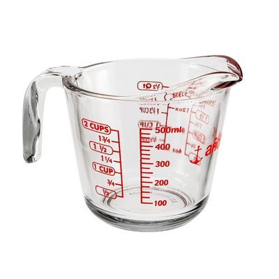 Anchor Hocking Open-Handle Measuring Cup W/ Red Dec. -55177Ahg18 - 4013909