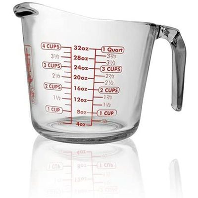 Anchor Hocking Open-Handle Measuring Cup W/ Red Dec.-55178Ahg18 4013910