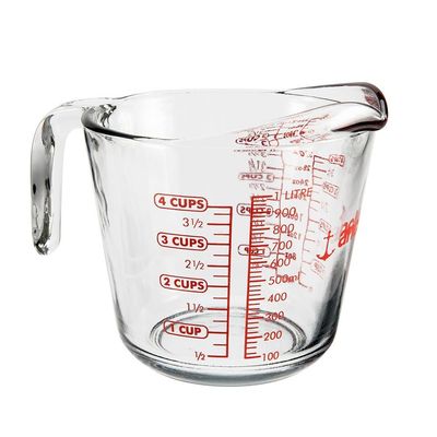Anchor Hocking Open-Handle Measuring Cup W/ Red Dec.-55178Ahg18 4013910