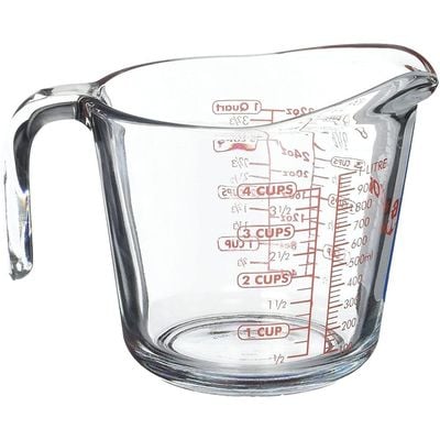 Anchor Hocking Open-Handle Measuring Cup W/ Red Dec.-55178Ahg18 4013910