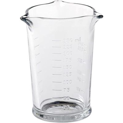 Anchor Hocking 8 Oz/250Ml Triple Pour Embossed Measuring Glass W/ White Lid-94793Ahg18 - 4013913