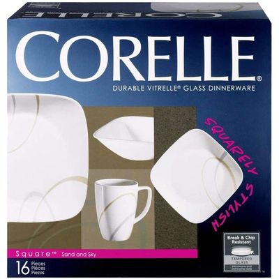 Corelle Sand & Sky 16 Pcs Square Dinner Set 1089962 4114580