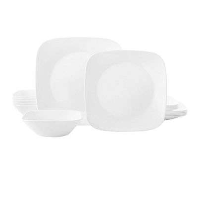 Corelle Pure White 18 Pcs Square Dinner Set 1088641 4111760