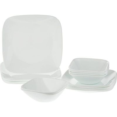 Corelle Pure White 18 Pcs Square Dinner Set 1088641 4111760