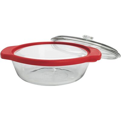 Anchor Hocking 2 Qt. Preferred Casserole Dish W/ Cherry Truefit Lid & Glass Cover-91817Ahg17 - 4013928