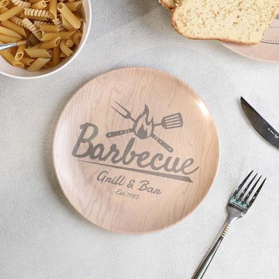 Plate Flat Bamboo/Melamine - Assorted - 177401330