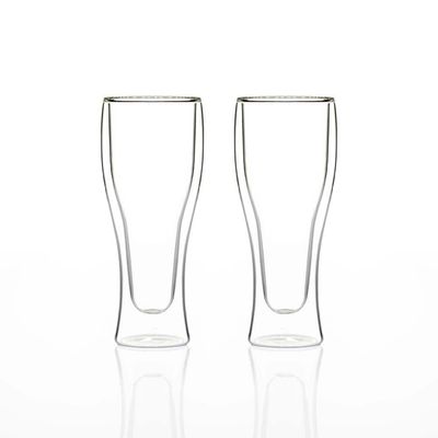 Life Smile 2PCS Double Wall Juice Glass