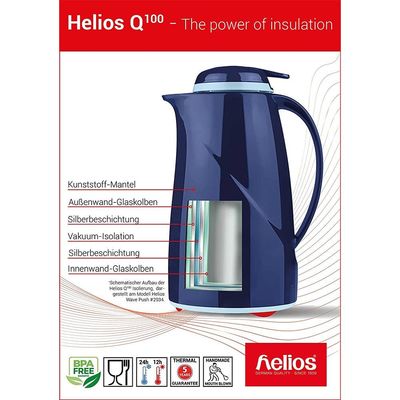 Helios Flask Servitherm Black 1.30 Litre - 7205-002