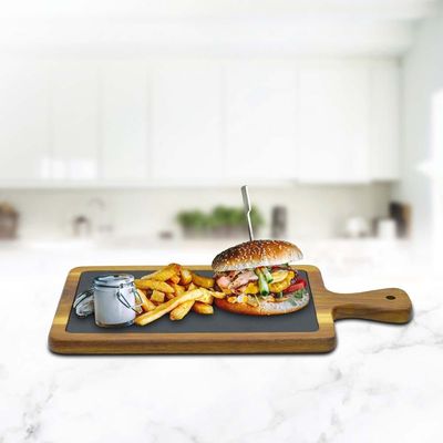 Kitchen Master Acacia Wood And Slate Serving Board 
 34X18X1.5Cm - Sl0019