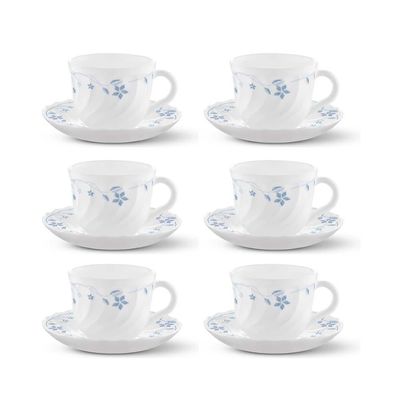 Larah Fluted Flora Cup And Saucer 6Pc Set - 22Cupfl