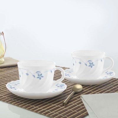 Larah Fluted Flora Cup And Saucer 6Pc Set - 22Cupfl