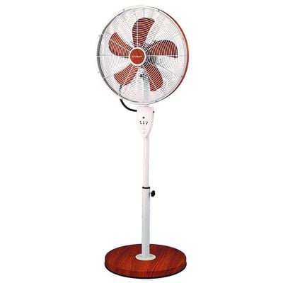 Crownline SF-294W16-Inch Stand fan w/ Remote, 5-Blades, 3 Speed, Power: 50W, 220-240V, 50 Hz - Wooden Color