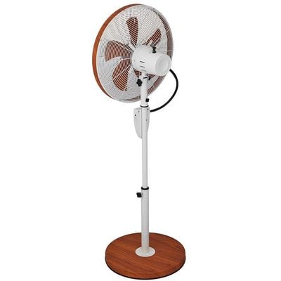 Crownline SF-294W16-Inch Stand fan w/ Remote, 5-Blades, 3 Speed, Power: 50W, 220-240V, 50 Hz - Wooden Color