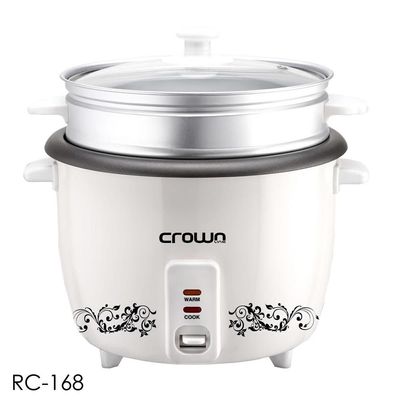 Crownline Rice Cooker with steamer-White