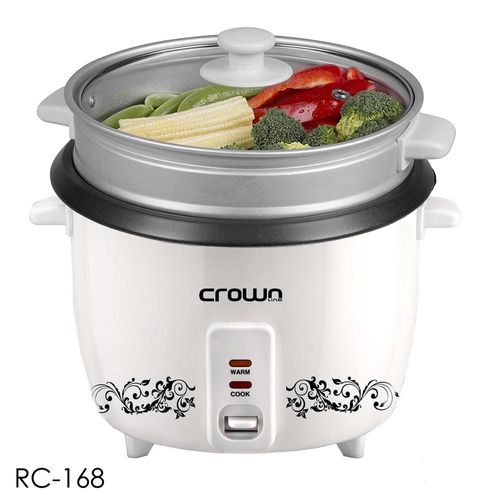 Crownline Rice Cooker with steamer-White