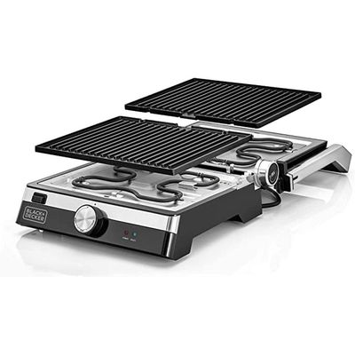 Black & Decker 2000W Contact Grill (180o rotation) with detachable plates