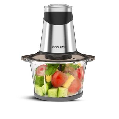 Crownline GC-275 Food Chopper/Mincer/Grinder, 2-Speed, Glass bowl: 1.8L, 4-SS Blades, 220-240V, 50-60Hz, 300-500W