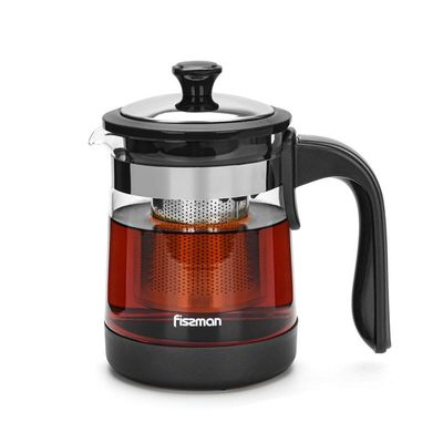 Fissman Tea Pot 750ml With Steel Filter (Borosilicate Glass)