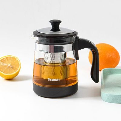 Fissman Tea Pot 750ml With Steel Filter (Borosilicate Glass)